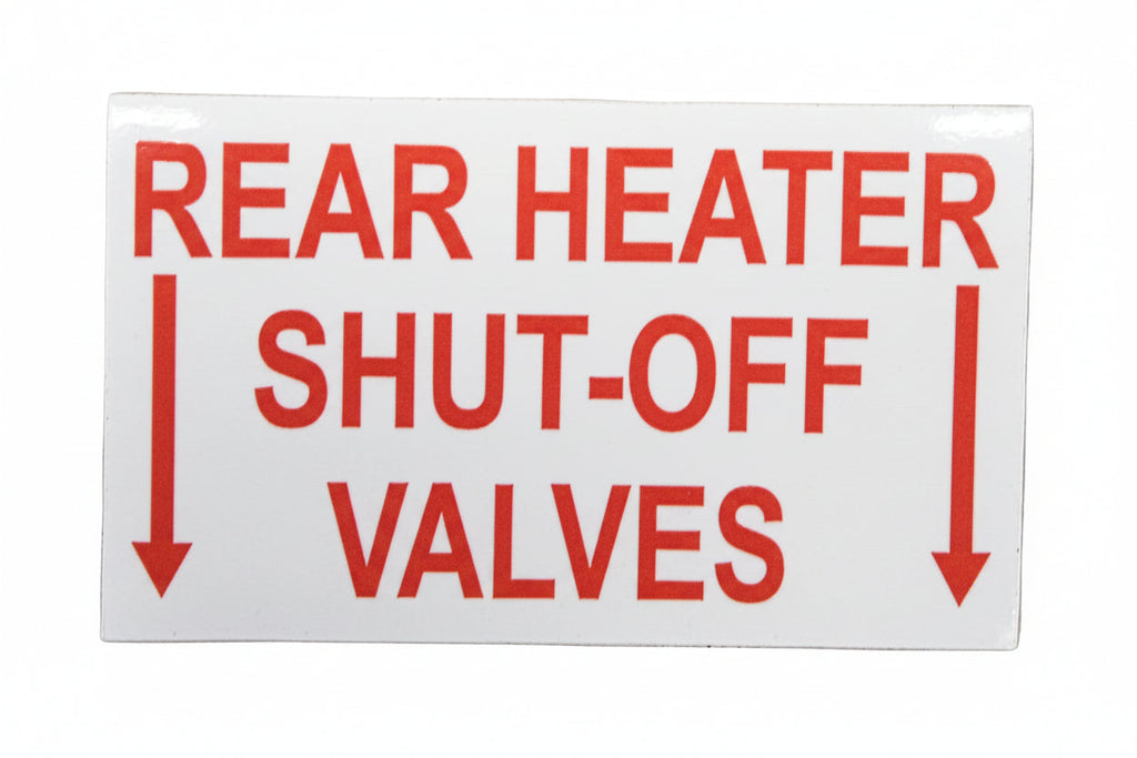 Starcraft Decal, Rear Heater Shut Off Valves 50009034