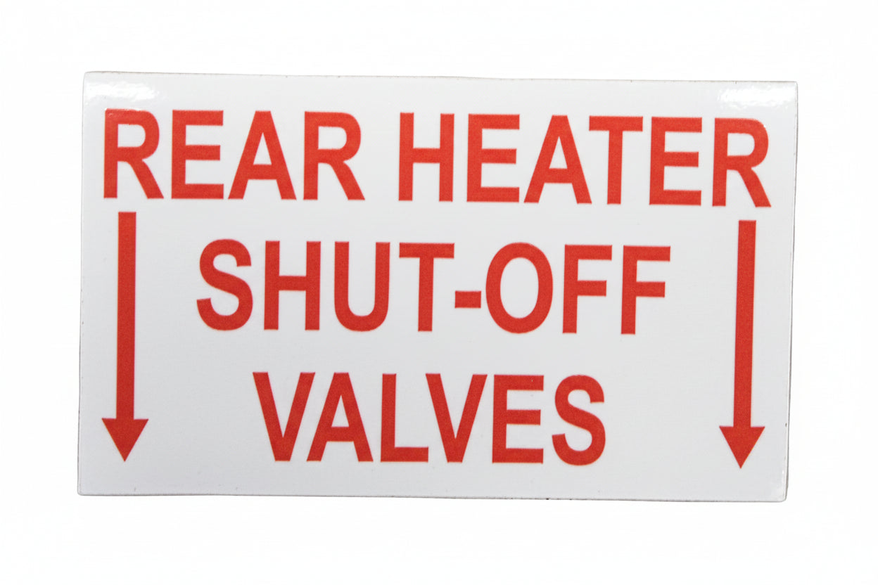 Starcraft Decal, Rear Heater Shut Off Valves 50009034