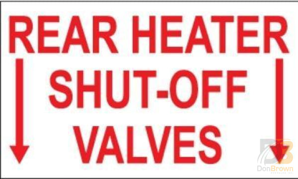 Starcraft Decal, Rear Heater Shut Off Valves 50009034