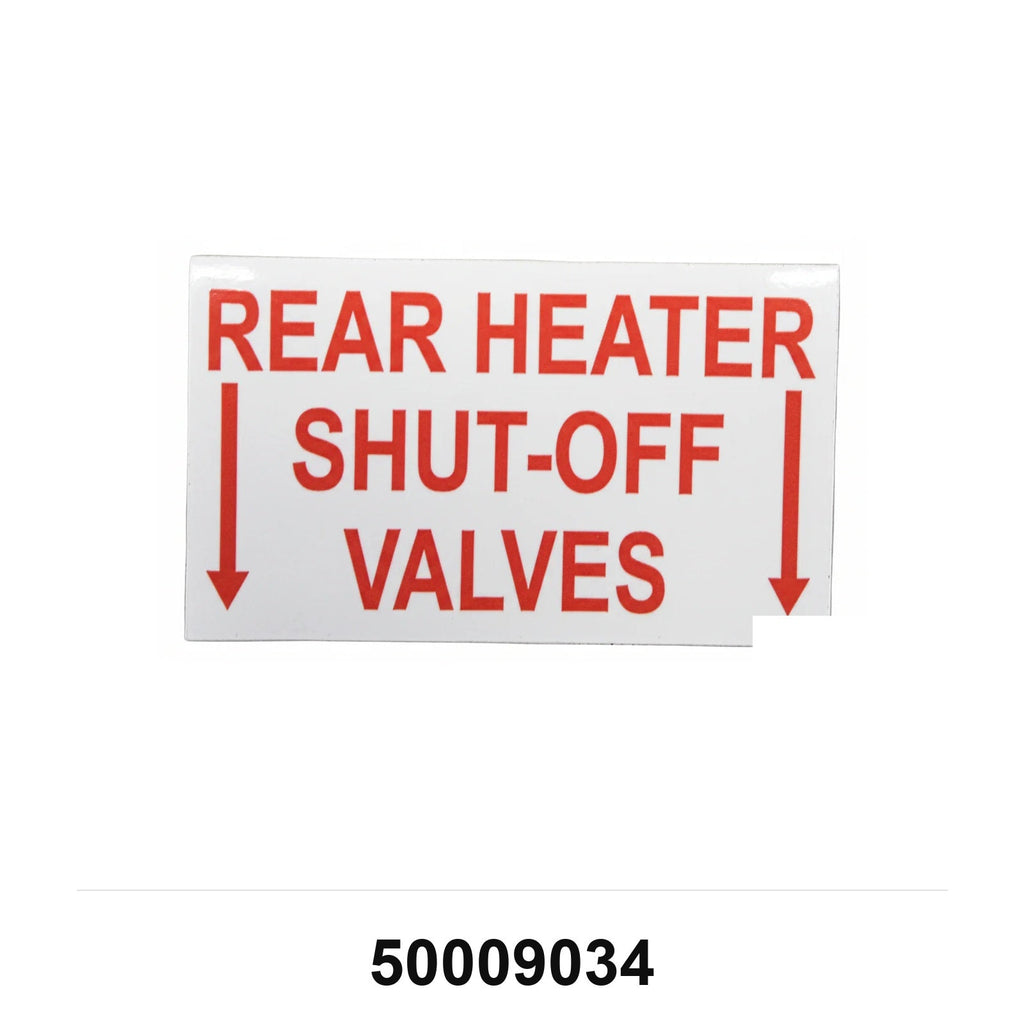 Starcraft Decal, Rear Heater Shut Off Valves 50009034